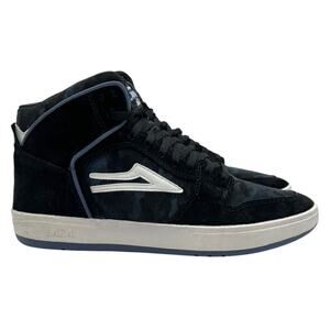 Lakai Shoes Men Size 6.5 Telford Black/Blue Camo Suede Hi-Top Sneakers
